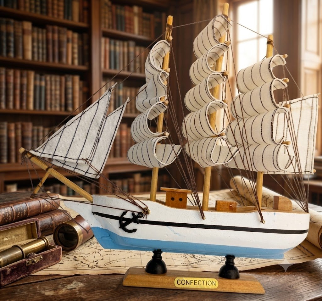 AR 4007 Confection White Hull Wooden Model Tall Ship