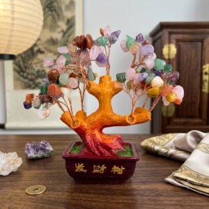 AR 4066 Multi-Color Crystal Gemstone Bonsai Tree