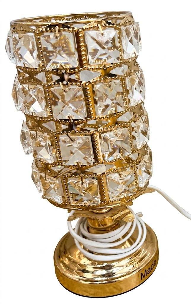 AR 4075 Beaded Square Crystal Mesh Accent Lamp - Image 2