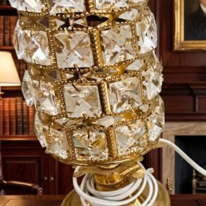AR 4075 Beaded Square Crystal Mesh Accent Lamp