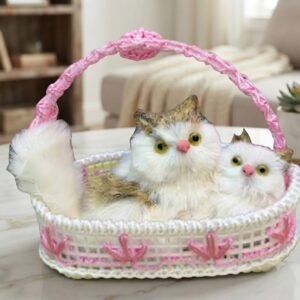 AR 4083 Adorable Owl-Themed Decorative Basket with Two Owl Figurines