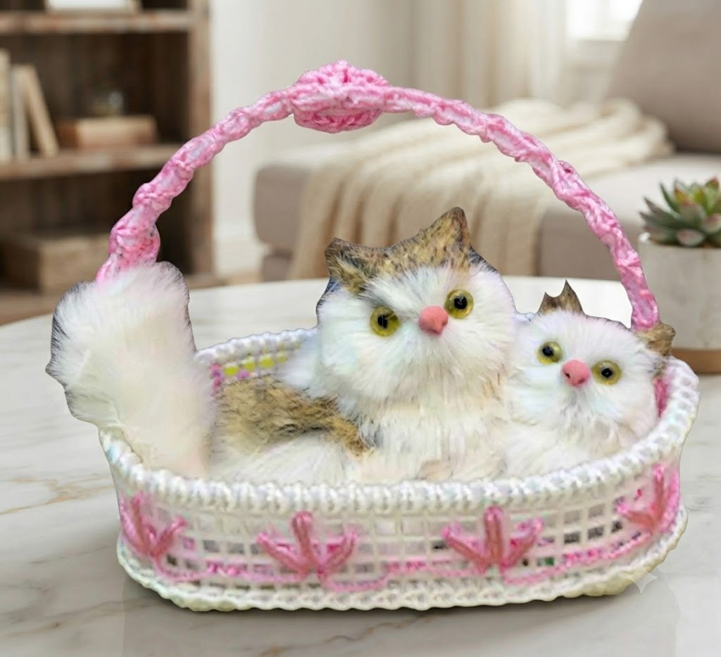 AR 4083 Adorable Owl-Themed Decorative Basket with Two Owl Figurines