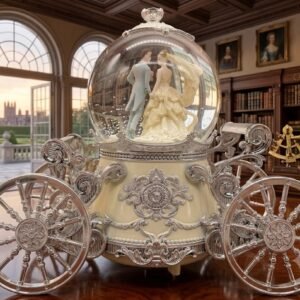 AR 4393 Bridal Carriage Snow Globe Figurine