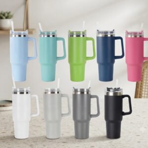 YS 2629 Large Insulated Travel Tumbler with Handle and Straw Lid