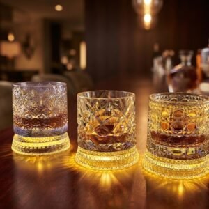 AR 4512 Vintage Cut-Pattern Crystal-Style Whiskey Tumbler Set