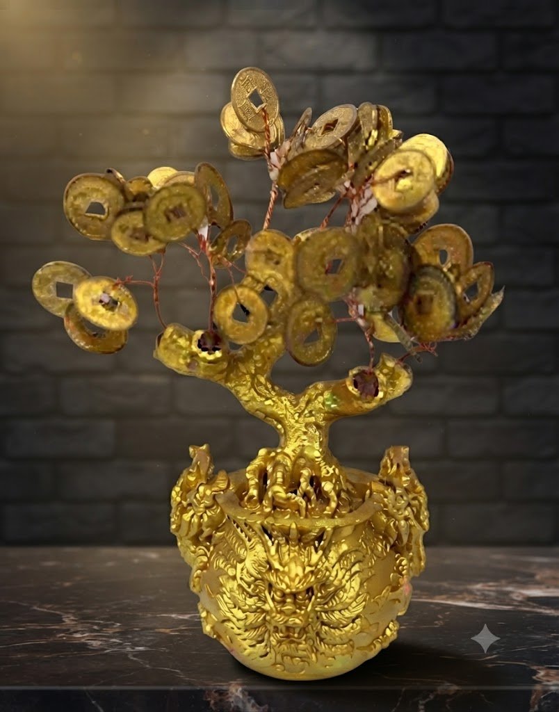 YS 2925 Golden Prosperity Tree Decorative Showpiece - Image 2