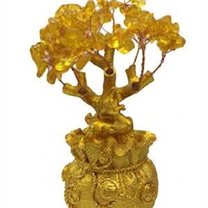 YS 2926 Golden Prosperity Tree with Ornate Pot Decorative Showpiece
