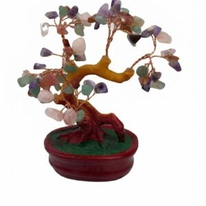 YS 2929 Seven Chakra Crystal Gemstone Wealth & Healing Tree in Red Pot