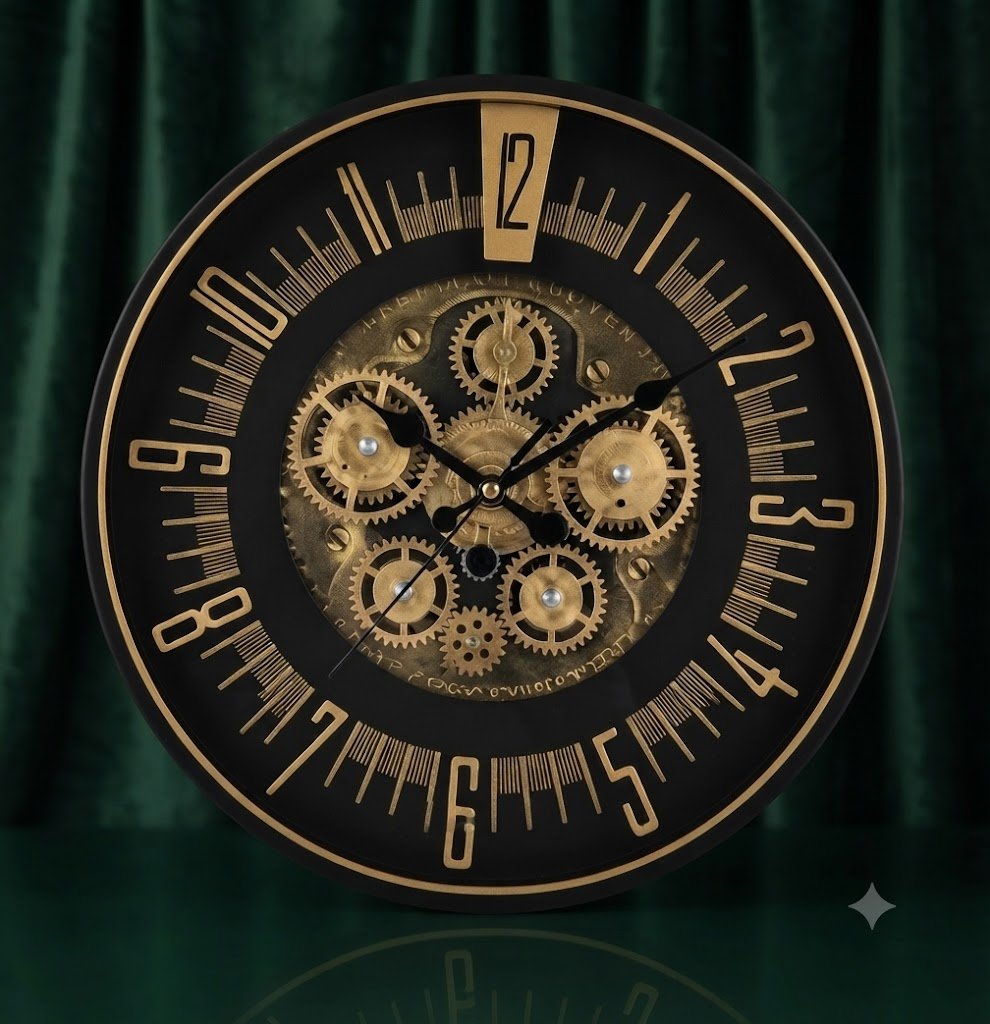 YS 2933 Luxury Steampunk Skeleton Gear Wall Clock