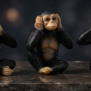 YS 2954 Three Wise Monkeys Decorative Figurine Set – See No Evil, Hear No Evil, Speak No Evil