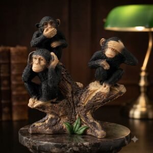 YS 2957 Three Wise Monkeys Tree Branch Decorative Figurine