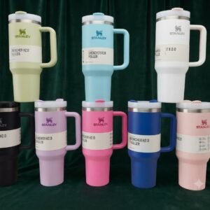YS2629 Stylish Insulated Travel Tumbler with Handle & Straw – Colorful Coffee Cup