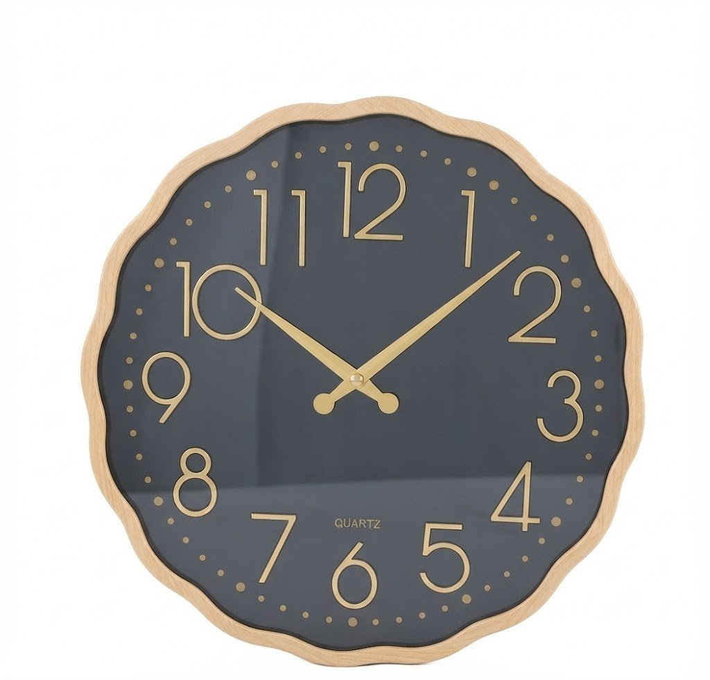 YS2934 Elegant Black & Gold Modern Decorative Wall Clock - Image 2