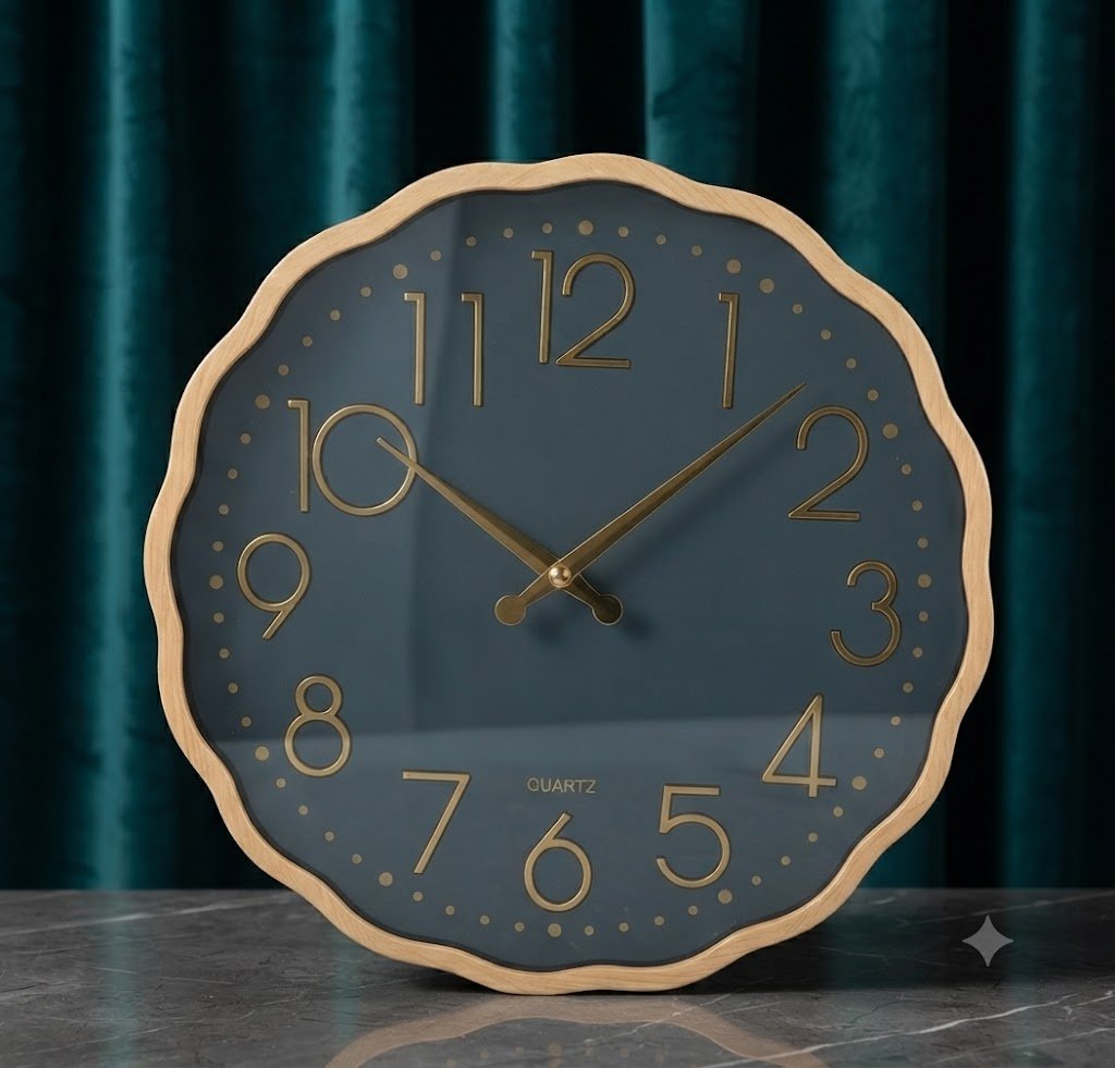 YS2934 Elegant Black & Gold Modern Decorative Wall Clock