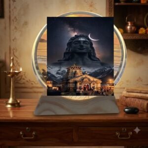 AR 4591 Lord Shiva Wooden Block Photo Frame