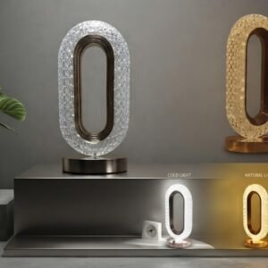AR 8730 Oval Crystal Diamond Accent Table Lamp