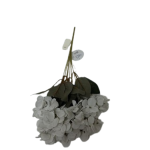 4081 ( Artificial White Hydrangea Flower Bunch with Dark Green Leaves )