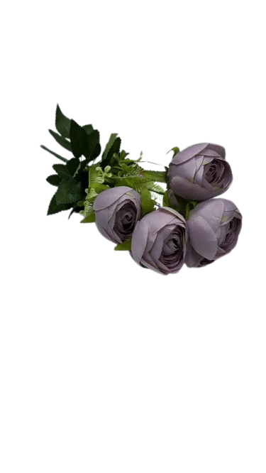 4810 ( Artificial Lavender Purple Rose Bouquet with Green Foliage )
