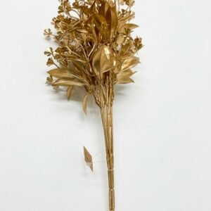 4932 ( Golden Artificial Botanical Foliage Stem with Decorative Mini Flowers )