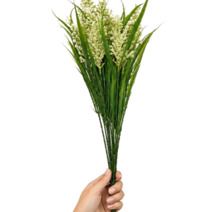 4951 ( Artificial Green Grass Bouquet with White Baby’s Breath Flowers )