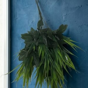 24 ( Artificial Green Had Grass Bunch with Broad Leaves and Long Decorative Foliage )