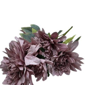 6309 ( Premium Pink and White Artificial Dahlia Flower Bunch )