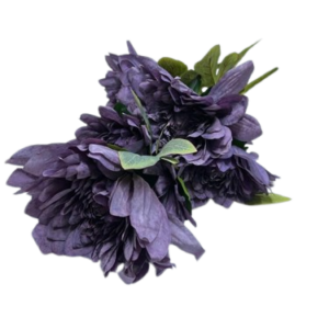 6309 ( Premium Dark Purple Artificial Dahlia Flower Bunch )