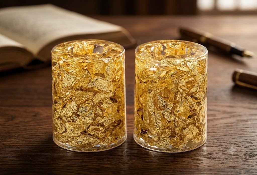 AR4189 ( Premium Golden Foil Cylindrical Decorative Holders ) PcsCtn/- 72