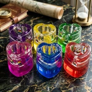 AR4193 ( Multicolor Transparent Heart-Shaped Plastic Tealight Holders ) PcsCtn/-72