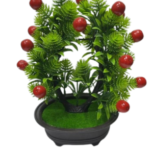 BB5556 ( Artificial Green Plant with Red Decorative Fruits in Black Pot )