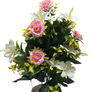 ( Big Fancy Artificial Flower Arrangement in White Vase )