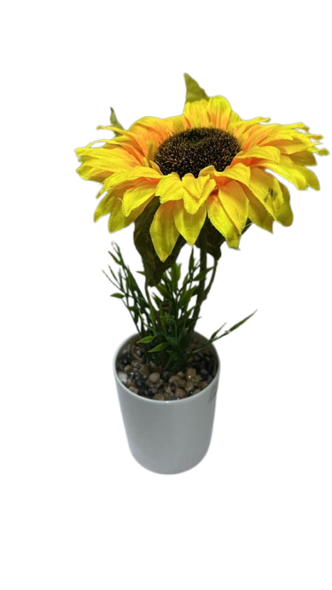 SP2694 ( Artificial Sunflower Plant in White Decorative Pot )