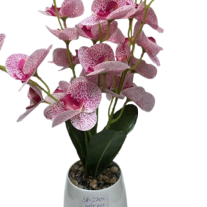 SP2704 ( Artificial Pink Orchid Plant with White Decorative Pot )