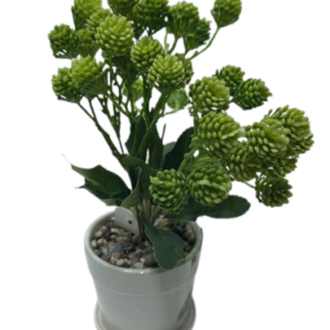 SP4209 ( Artificial Green Succulent Cluster Plant in White Decorative Pot )
