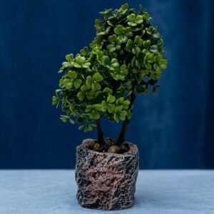 1938 ( Artificial Green Topiary Plant in Decorative Marble-Effect Pot )